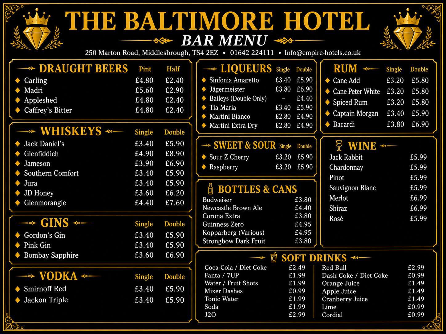 Bar Menu